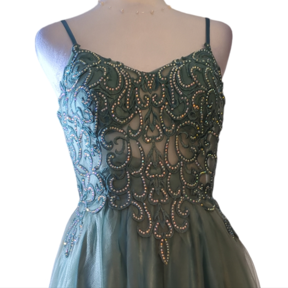 Blondie dress nite by Stacy sklar size 3 color Green perfect for Homecom… - Picture 4 of 8